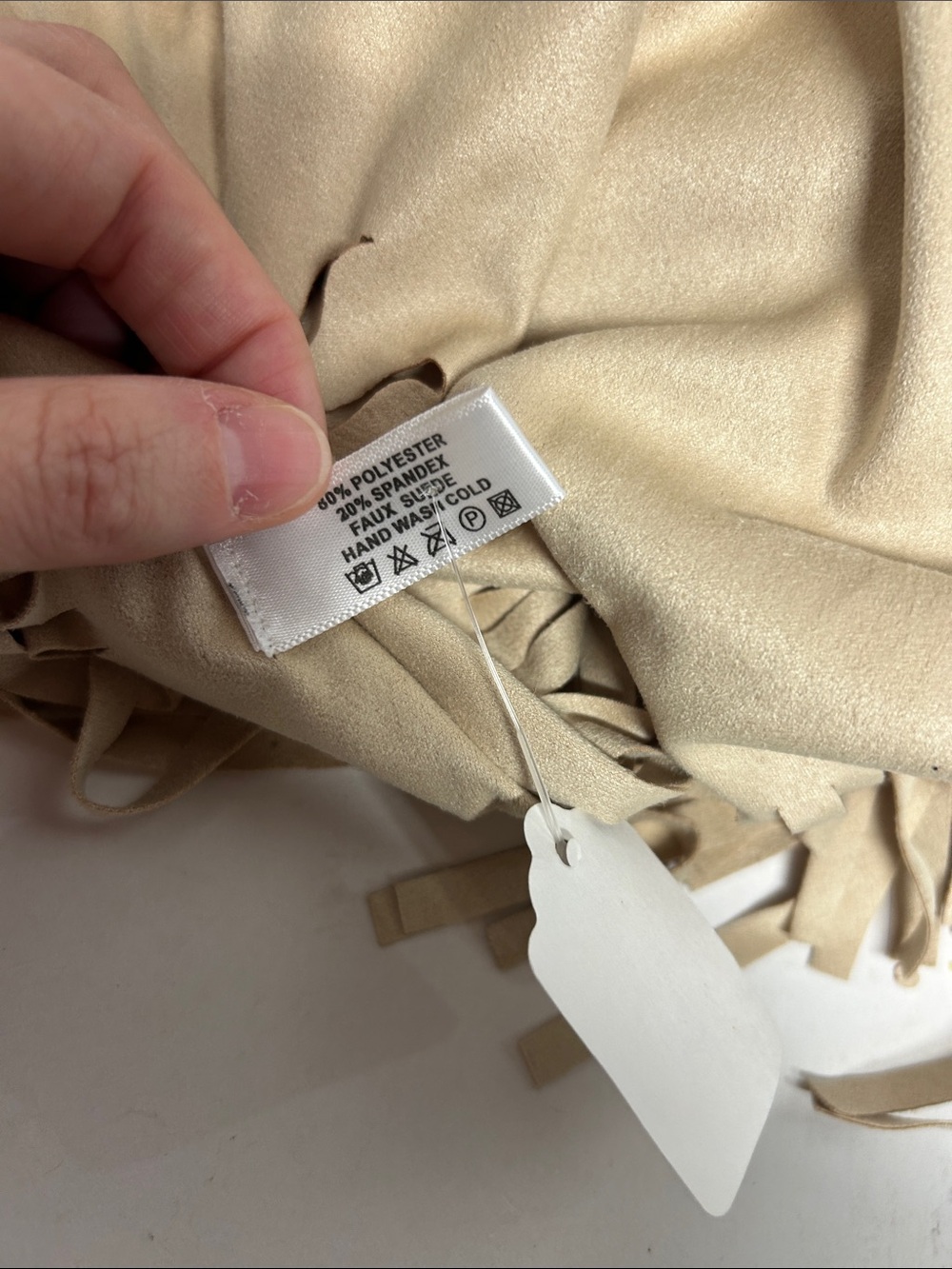 Fringe Suede Vest with Laser-Cut Mandala Design - Cream festival - Picture 4 of 5